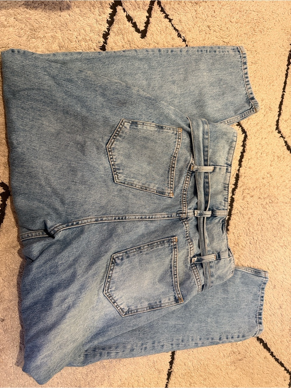 anine bing the everly High-Waist Light Blue Paperbag Jeans with Belt 28 - Picture 3 of 7